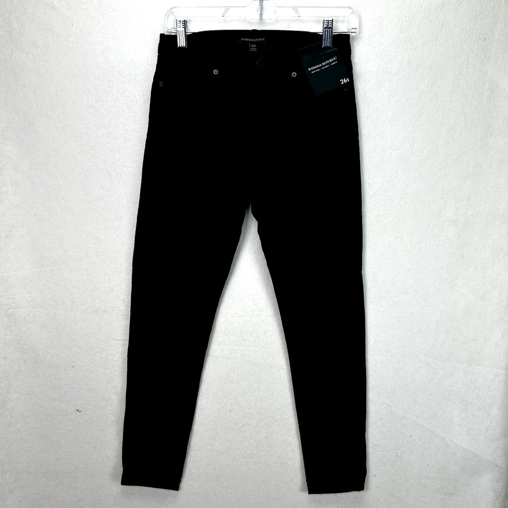 Banana Republic Mid Rise Skinny Ankle Black Velvet Pants 26S New with Tags
